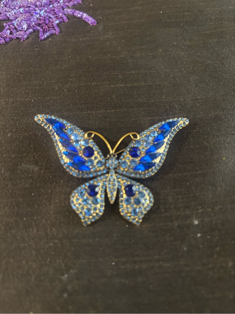 Blue Butterfly Crystal Brooch - Women Jewelry